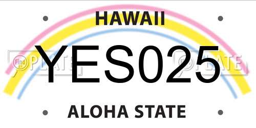 YES025 Hawaii License Plate