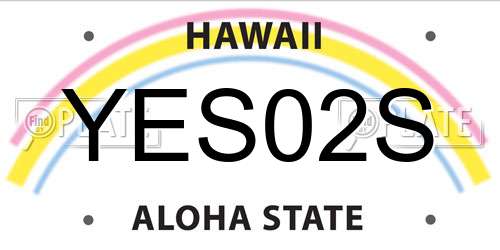 YES02S Hawaii License Plate