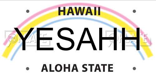 YESAHH Hawaii License Plate