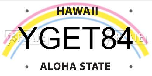 YGET84 Hawaii License Plate