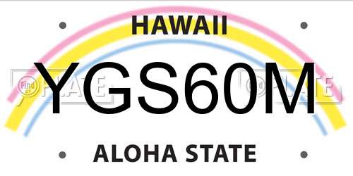 YGS60M Hawaii License Plate