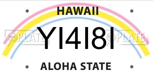 YI4I8I Hawaii License Plate