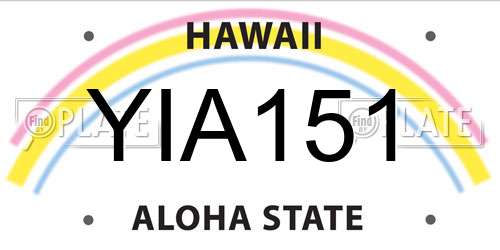 YIA151 Hawaii License Plate