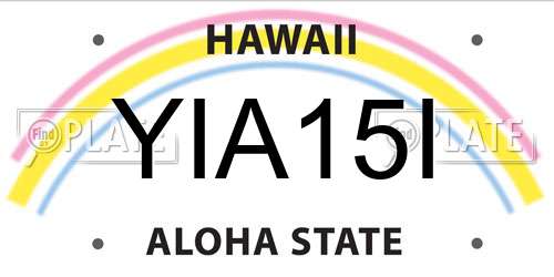 YIA15I Hawaii License Plate