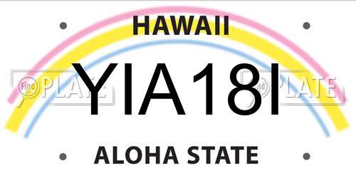 YIA18I Hawaii License Plate