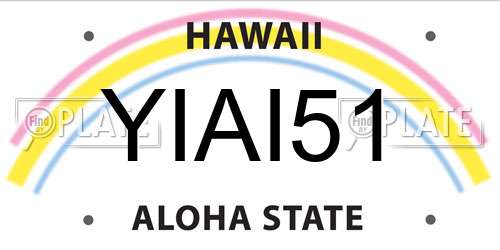 YIAI51 Hawaii License Plate