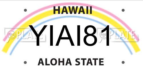 YIAI81 Hawaii License Plate