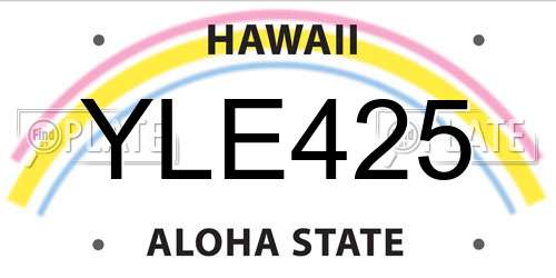 YLE425 Hawaii License Plate
