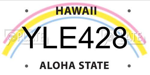 YLE428 Hawaii License Plate