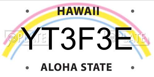 YT3F3E Hawaii License Plate