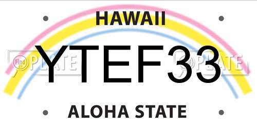 YTEF33 Hawaii License Plate