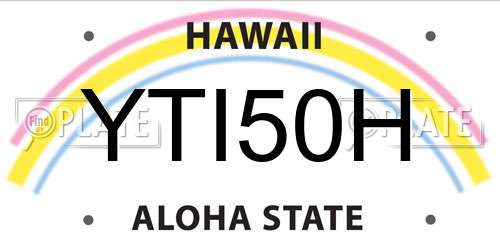 YTI50H Hawaii License Plate