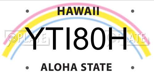 YTI80H Hawaii License Plate
