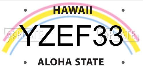 YZEF33 Hawaii License Plate