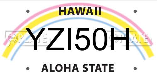 YZI50H Hawaii License Plate