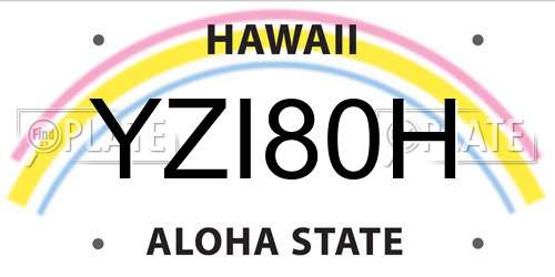 YZI80H Hawaii License Plate