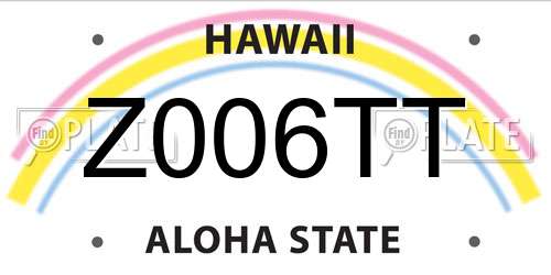 Z006TT Hawaii License Plate