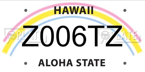 Z006TZ Hawaii License Plate