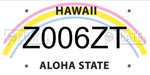 Z006ZT Hawaii License Plate