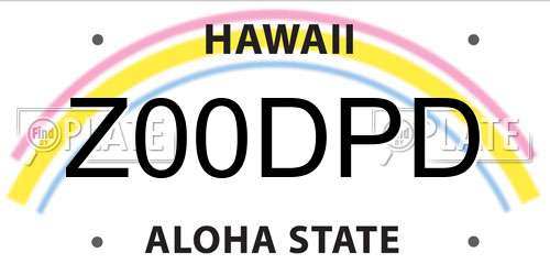 Z00DPD Hawaii License Plate