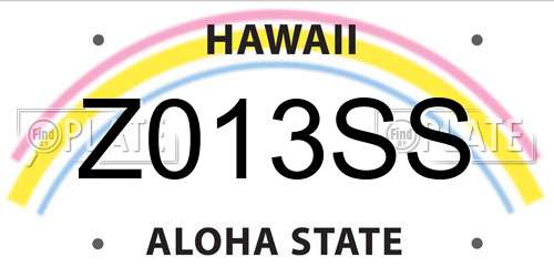 Z013SS Hawaii License Plate