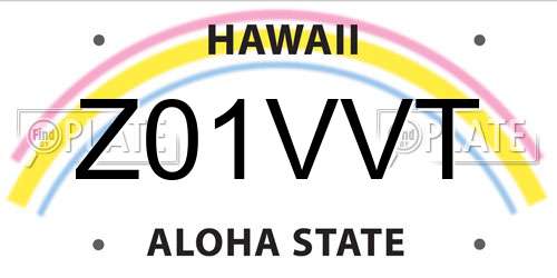 Z01VVT Hawaii License Plate