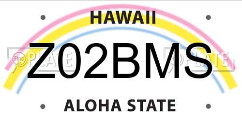 Z02BMS Hawaii License Plate