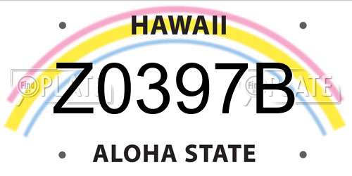 Z0397B Hawaii License Plate
