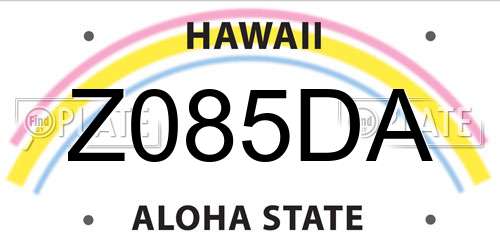 Z085DA Hawaii License Plate