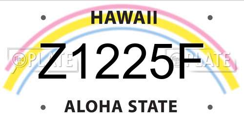 Z1225F Hawaii License Plate