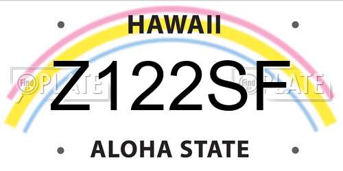 Z122SF Hawaii License Plate