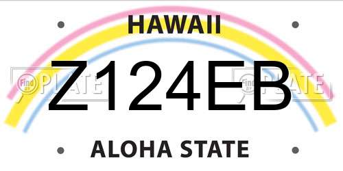 Z124EB Hawaii License Plate
