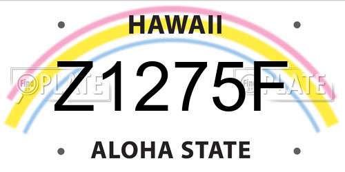 Z1275F Hawaii License Plate