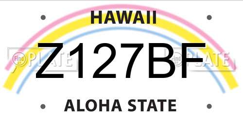 Z127BF Hawaii License Plate