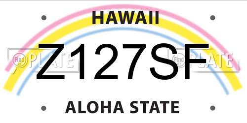 Z127SF Hawaii License Plate