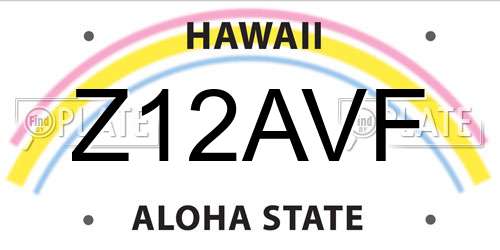 Z12AVF Hawaii License Plate