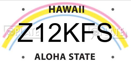 Z12KFS Hawaii License Plate