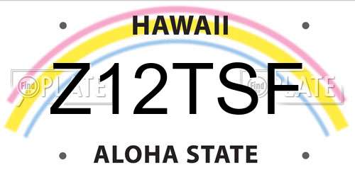 Z12TSF Hawaii License Plate