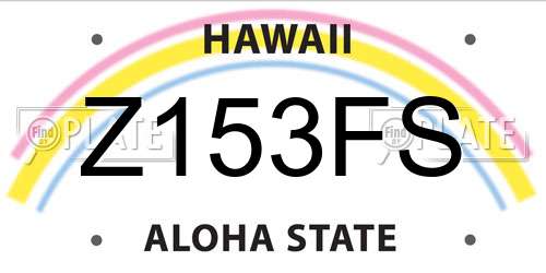 Z153FS Hawaii License Plate