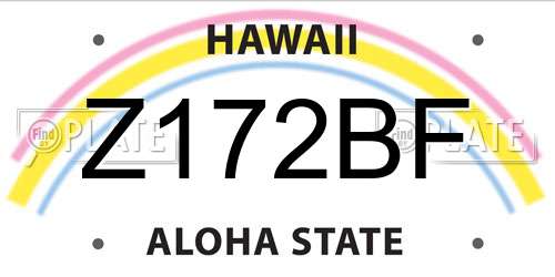 Z172BF Hawaii License Plate