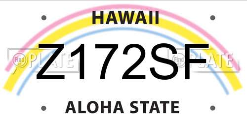 Z172SF Hawaii License Plate