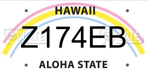 Z174EB Hawaii License Plate