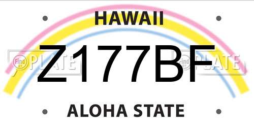 Z177BF Hawaii License Plate