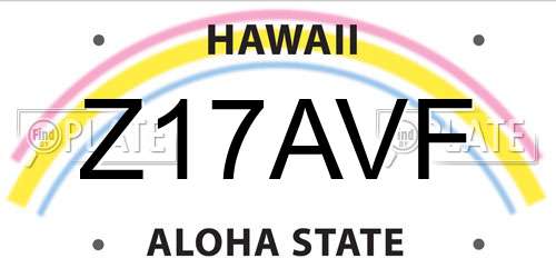 Z17AVF Hawaii License Plate