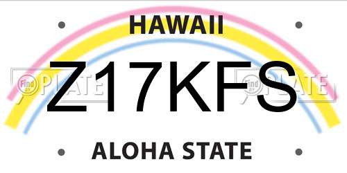 Z17KFS Hawaii License Plate