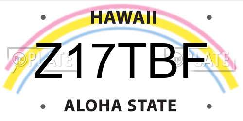 Z17TBF Hawaii License Plate