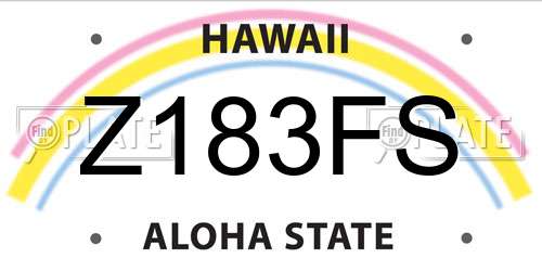 Z183FS Hawaii License Plate