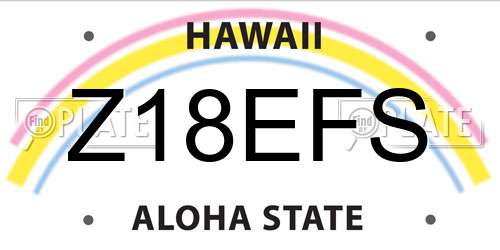 Z18EFS Hawaii License Plate