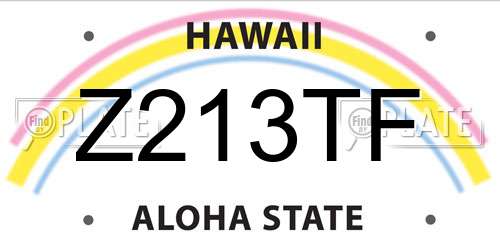 Z213TF Hawaii License Plate