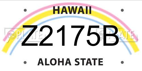 Z2175B Hawaii License Plate